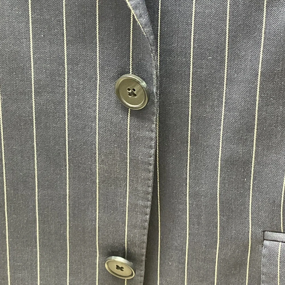 Samuelsohn Holland & Sherry Wool Pinstripe Blazer Navy Blue The Hound SF Mens